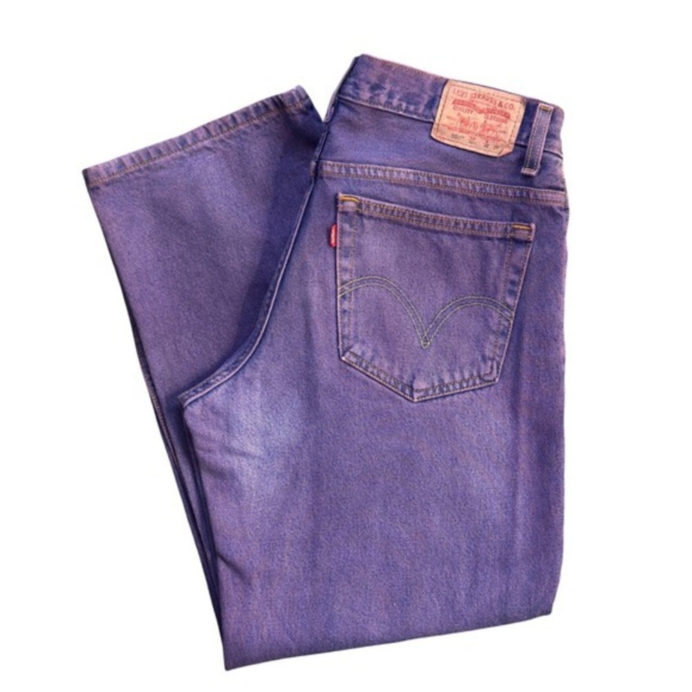 A5 Vintage Levi's 550 Jeans Purple Acid Wash Relaxed‎ Fit 32x28 – 90s Y2K Grunge